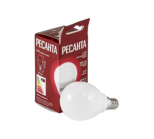 Светодиодная лампа Ресанта LL-R-G45-7W-230-4K-E14