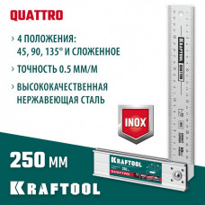 Kraftool 250 мм, 4 положения, складной столярный угольник QUATTRO 3444