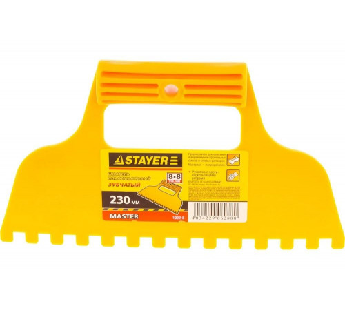 STAYER 230 мм, зубчатый, пластмассовый шпатель 1022-8