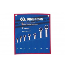 Набор комбинированных трещоточных ключей 8-19мм 7шт KING TONY 12107MRN01