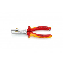 Клещи для удаления изоляции KNIPEX с функцией резания кабеля, со страховочным креплением, 180 mm KN-1366180T