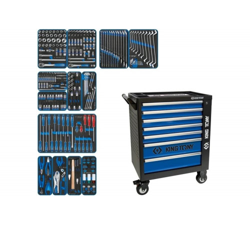 Набор инструментов KING TONY CLAIM в чёрной тележке, 286 предметов 9G35-286MRV