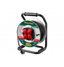 Силовой удлинитель на стальной катушке KRAFTOOL 3х2.5 кв мм, 30 м, 4000Вт, IP44, K-325 55086-30