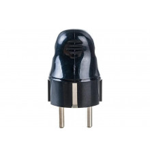 Разборная угловая вилка IEK ВПу11-02-Ст, с заземляющим контактом, 16А, черная EVP11-16-01-K02