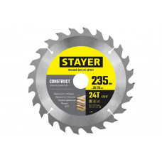 Пильный диск по дереву STAYER Construct 235x30/20 мм, 24Т, технический рез 3683-235-30-24_z01