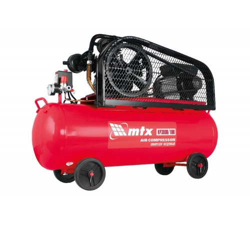 Воздушный компрессор КР3000/100, ременной привод, 3,0  кВт, 100 литров, 510 л/мин MTX 58048