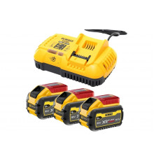 Набор Dewalt: 3 аккумулятора DCB547, Li-Ion, 18/54 В, 9/3 Ач и зарядное устройство DCB118, 18/54 В, 8 А, DCB118X3