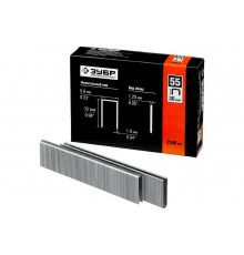 Особотвердые тонкие скобы ЗУБР Профессионал широкие, тип 55, 30 мм, 2500 шт. 31855-30