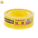 STAYER толщина 0,075 мм, плотность 0,16 г/см3, ширина 12 мм, фум лента 12360-12-016