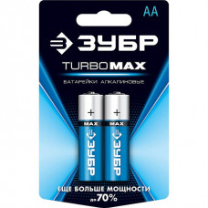 ЗУБР AA, 2 шт., батарейка щелочная Turbo-MAX 59206-2C_z01