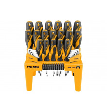 Набор отверток, вставок (бит) и шестигранников TOLSEN GRIPro на подставке, 44 предмета TT20184