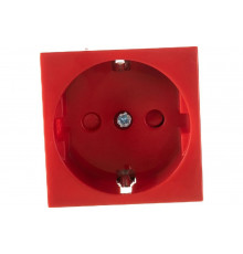 Розетка IEK с з/к 2к, на 2 модуля, ПРАЙМЕР красная РКС-20-32-П-К