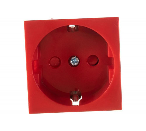 Розетка IEK с з/к 2к, на 2 модуля, ПРАЙМЕР красная РКС-20-32-П-К