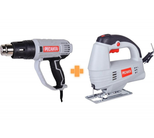 Набор инструментов Ресанта: строительный фен ФЭ-2000К + лобзик Л-55/600 902/18