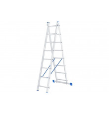 Алюминиевая двухсекционная лестница СИБРТЕХ 2х8 ступеней 97908