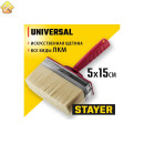 STAYER 5 х 15 см, светлая щетина, пластмассовый корпус, кисть - макловица UNIVERSAL 01824-15