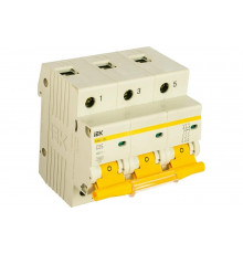 Автоматический модульный выключатель IEK 3п C 25А ВА 47-100 10кА ИЭК MVA40-3-025-C