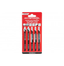 Пилки для лобзика по дереву T144D 100x75 мм, 4 мм, 5 шт Интерскол 33175.100