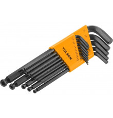 Набор Г-образных дюймовых шестигранников TOLSEN 0.05"-3/8", с шаровым окончанием, 13 предметов TT20090