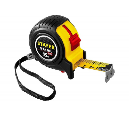 STAYER 5 м х 25 мм, ударостойкий, обрезиненный корпус, два фиксатора, рулетка 34131-05-25_z02