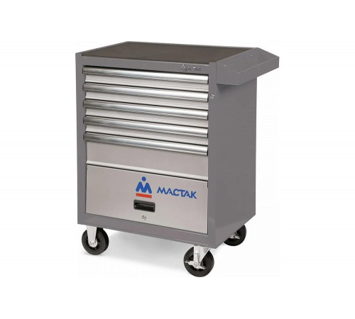 Тележка инструментальная серии «ОПТИМА», 5 полок и отсек, серая МАСТАК 522-05581MG