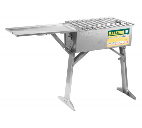 KRAFTOOL 300 x 600 x 800 мм, толщина 2 мм, нержавеющая сталь, мангал с автоматическим вращением шампурами 68310