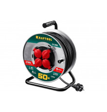Удлинитель на катушке KRAFTOOL К-315 50м, 3700Вт, 4 гнезда, IP44, КГ 3х1.5кв.мм 55085-50_z01