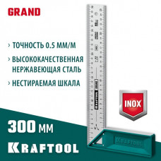 KRAFTOOL 300 мм, высокоточный столярный угольник GRAND 3439-30