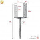 ЗУБР 61х120х60 мм, основание столба U-образное 310286-060
