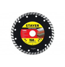 Диск алмазный отрезной по бетону/кирпичу/плитке (150х22.2 мм) STAYER Professional 3662-150_z02