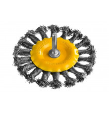 Щетка дисковая со шпилькой PROFESSIONAL (100 мм; жгутированная стальная проволока 0.5 мм) для дрели STAYER 35115-100