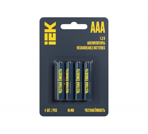 Аккумулятор IEK green ni-mh aaa 1100мач (4шт/блистер) AAK-NIMH-03-1100-L04