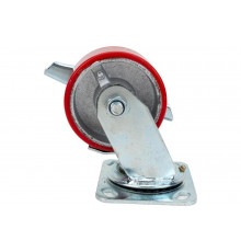 Колесо большегрузное поворотное SCpb 42 (100 мм; полиуретановое с тормозом (N) TOR 1026624