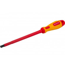 Отвертка Kraftool Expert высоковольтная Cr-Mo-V стержень двухкомпонентная маслобензостойкая рукоятка SL 8.0x175 мм 250083-8.0-175