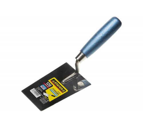 STAYER 120 мм, нержавеющее полотно, деревянная рукоятка, кельма «Трапеция» 0830-12