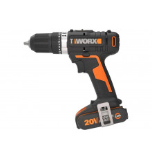 Ударная аккумуляторная дрель-шуруповерт WORX 50 Нм, 20 В, 2 Ач x 2, ЗУ 2 А, кейс WX370