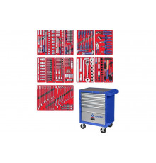 Набор инструментов ПРОФИ в синей тележке, 299 предметов МАСТАК 52-299B