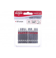 Биты (10 шт; SL4; 50 мм; S2; 54-58 HRC) Elitech 1820.070600