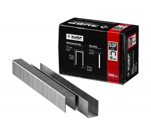 ЗУБР скобы тип 53F, 16 мм, скобы особотвердые 31950-16 Профессионал