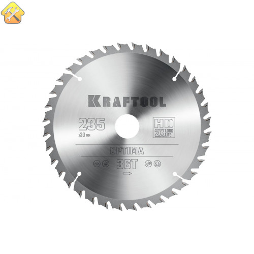 Диск пильный по дереву KRAFTOOL Optima 235x30 мм, 36T KRAFTOOL 36951-235-30