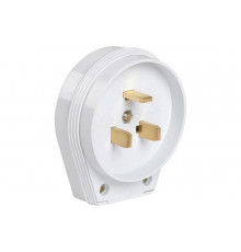 Разборная вилка для плиты IEK ВПпл10-01-Ст, с заземляющим контактом, 32А, белая EVP10-32-01-K01