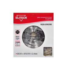 Диск пильный по дереву (235х32/30 мм; 2.4 мм; 48Z) Elitech 1820.056200