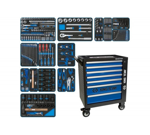 Набор инструментов в чёрной тележке KING TONY ACTION 327 предметов 9G35-327MRV