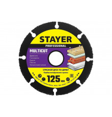 Диск отрезной по дереву для УШМ STAYER MultiCut 125х22.2мм 36860-125