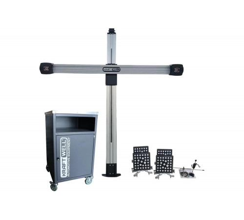 Стенд сход-развал KraftWell 3D двухкамерный с кабинетом и алюминиевой стойкой с лифтом KRW3DWA-III