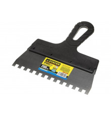 Нержавеющий зубчатый шпатель с пластмассовой ручкой, 200мм, зуб 8х8мм STAYER 1009-20-08