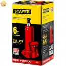 STAYER 6 т, 216-413 мм, домкрат бутылочный гидравлический RED FORCE 43160-6_z01 Professional