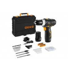 Аккумуляторная дрель-шуруповерт DEKO GCD12DU3 SET5 Li-Ion в кейсе + набор инструментов 92 шт., 12 В 063-4148