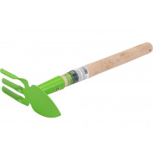 Комбинированная мотыжка "лепесток", 3 витых зуба, деревянная рукоятка СИБРТЕХ Россия 62306