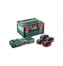 Комплект базовый аккумулятор 4 шт, 18В/10А*ч/LiHD и быстрозарядное устройство ASC145DUO Metabo 685143000